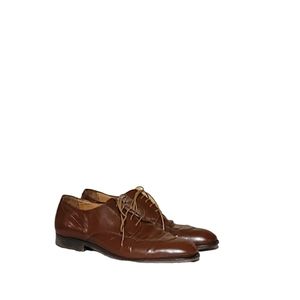 Men Vintage Brown Leather Lace Up Shoes By Nino Rossi Size 10/Men Designer Shoes